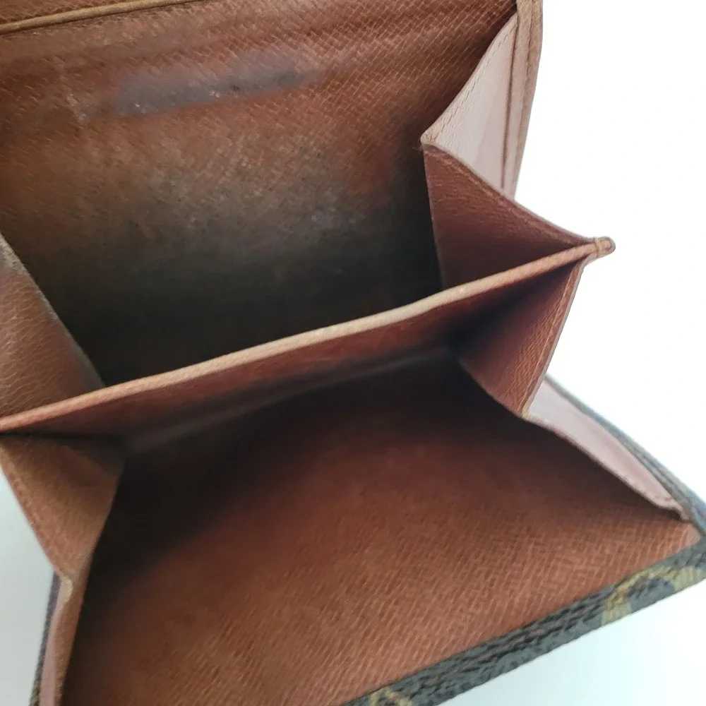 Louis Vuitton Monogram Canvas Elise Trifold Wallet Brown M61654 Vintage Men Wome